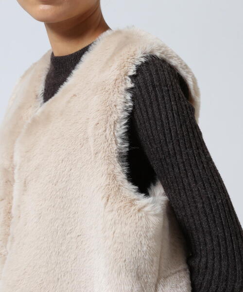 Risley コート アウター Risley/リズレー/ラビットファー風ベスト