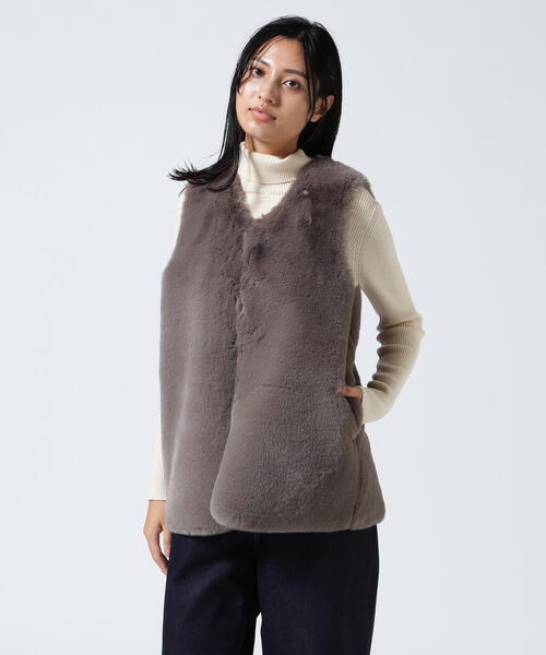 Risley コート アウター Risley/リズレー/ラビットファー風ベスト