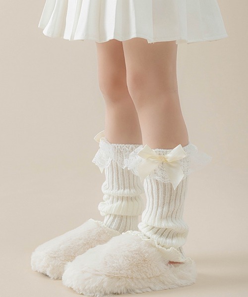 VIBGYOR レッグウォーマー lulunoix/リボンレッグウォーマー N15435