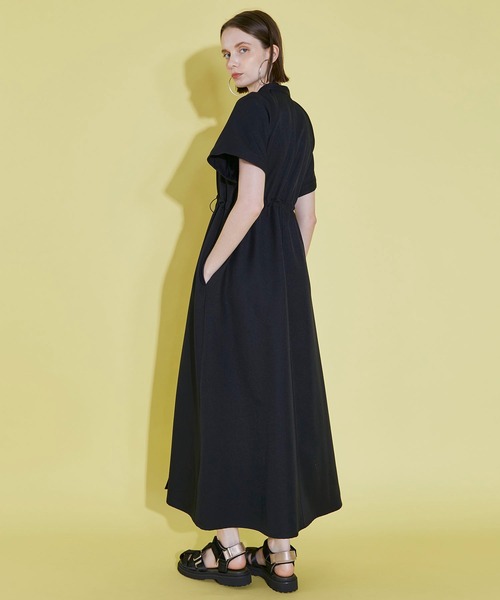 「A + TOKYO」 半袖ワンピース 1 ライトグレー レディース_画像5