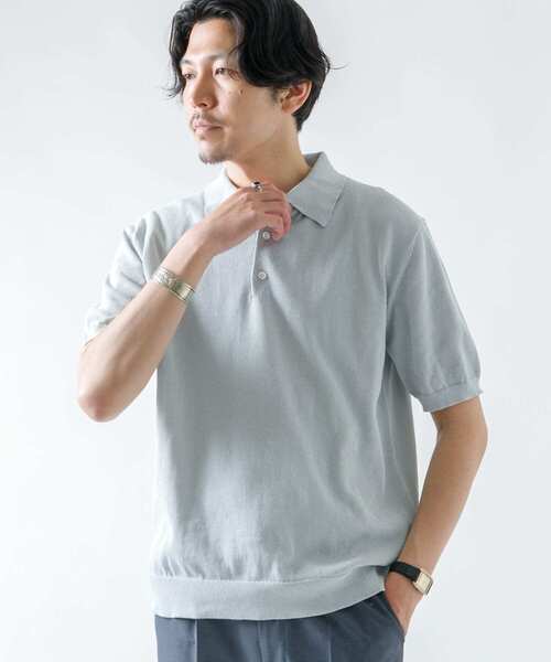 「URBAN RESEARCH ROSSO MEN」 半袖ニット X-LARGE チャコールグレー メンズ_画像2
