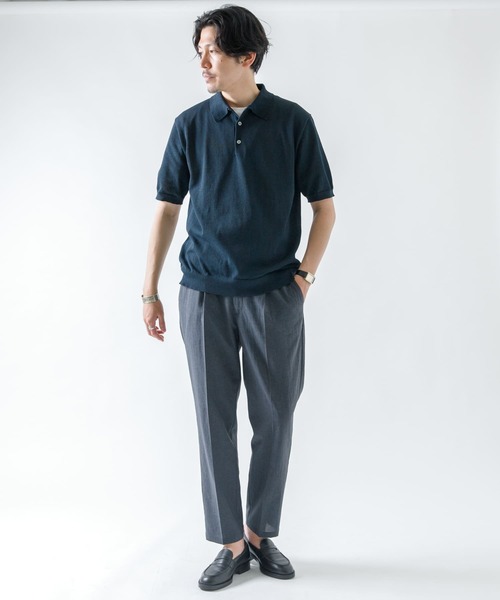 「URBAN RESEARCH ROSSO MEN」 半袖ニット X-LARGE チャコールグレー メンズ_画像3