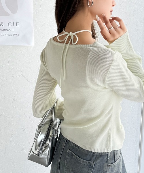 「mily bilet」 ニットカーディガン LARGE アイボリー レディース_画像5