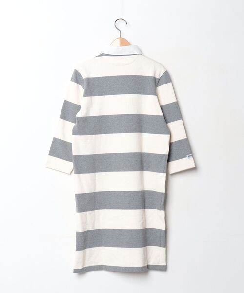 「Barbarian」 ボーダー柄長袖ワンピース M グレー レディース_画像2