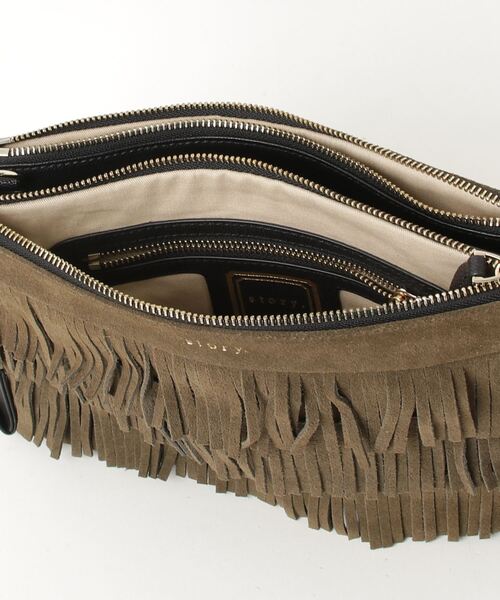 「story.」 フリンジトートバッグ - ブラウン レディース_画像4