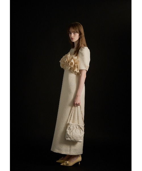 LE'RURE ドレス Wavy frill bustier jacquard dress : ZOZOTOWN Yahoo