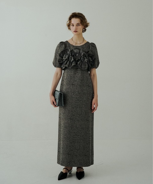LE'RURE ドレス Wavy frill bustier jacquard dress : ZOZOTOWN Yahoo