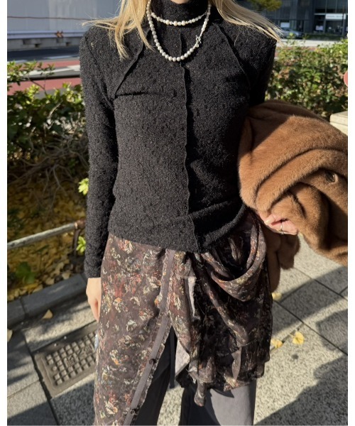 LE CIEL BLEU（ルシェルブルー） tシャツ ハイネックストレットレース