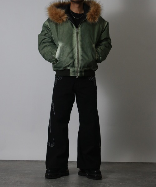 ジャケット・アウター BUFFALO BOBS denim fur military down Y2K BUFFALO BOBS denim fur military down Y2K