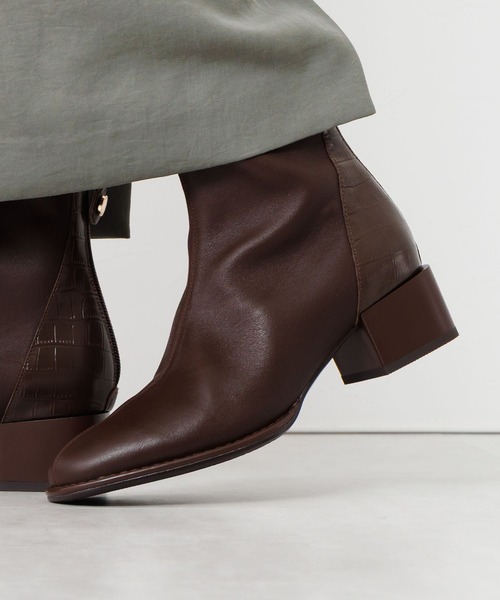 「HIMIKO」 ショートブーツ 25.0cm カーキ レディース_画像4