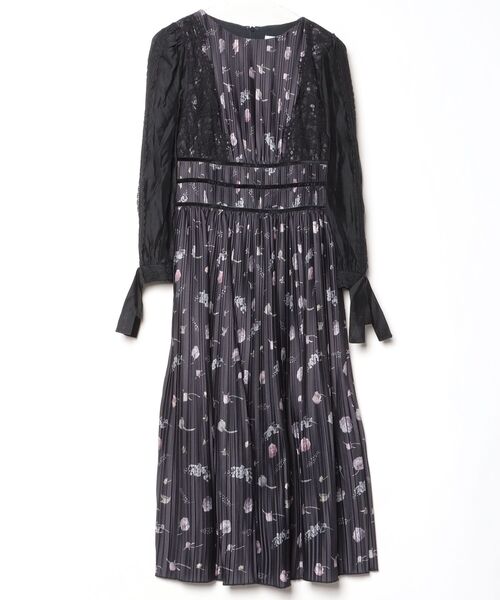 Her lip to 花柄長袖ワンピース M ブラック レディース : ZOZOTOWN