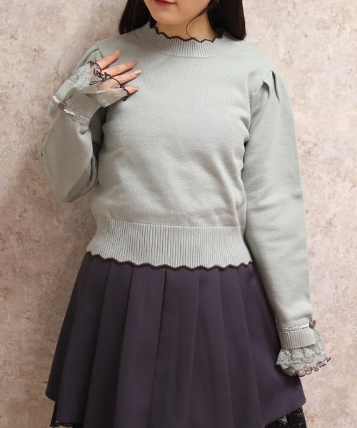 axes femme（アクシーズ ファム） ニット セーター ハート釦バイカラー