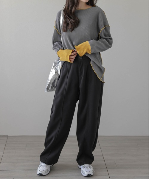 「La-gemme」 長袖カットソー フリー グレー レディース_画像7