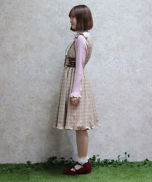 「axes femme POETIQUE」 ノースリーブワンピース MEDIUM キャメル レディース_画像2