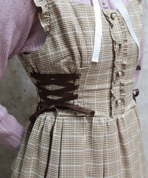 「axes femme POETIQUE」 ノースリーブワンピース MEDIUM キャメル レディース_画像5