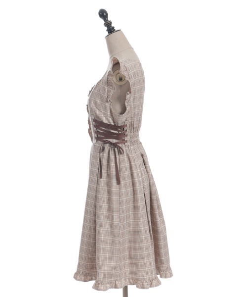 「axes femme POETIQUE」 ノースリーブワンピース MEDIUM キャメル レディース_画像7