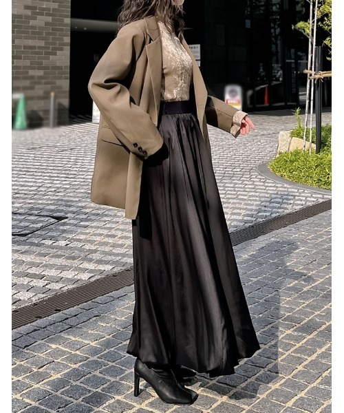 「Re:EDIT」 ロングスカート MEDIUM アイボリー レディース_画像3