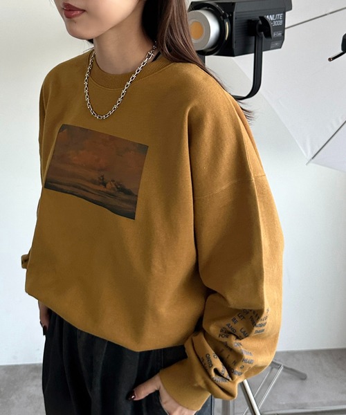 「apres jour mignon」 スウェットカットソー X-LARGE マスタード レディース_画像2