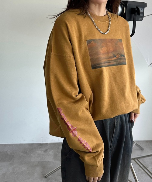 「apres jour mignon」 スウェットカットソー X-LARGE マスタード レディース_画像3