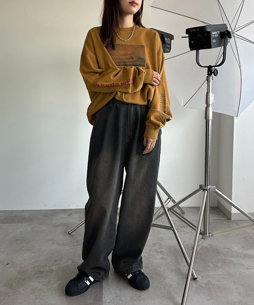 「apres jour mignon」 スウェットカットソー X-LARGE マスタード レディース_画像6