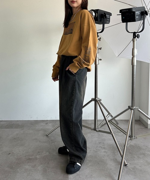 「apres jour mignon」 スウェットカットソー X-LARGE マスタード レディース_画像7
