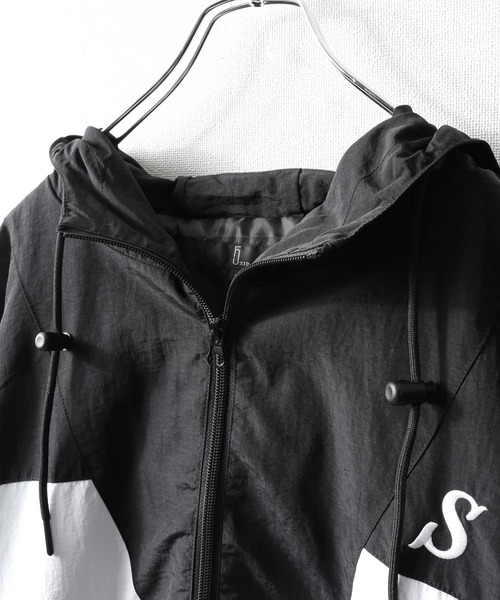 「ZIP FIVE」 ナイロンブルゾン MEDIUM ブラック×グリーン メンズ_画像2