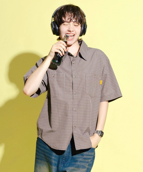 Zooodle シャツ 半袖 Micro Check Short Sleeve Shirt - マイクロ