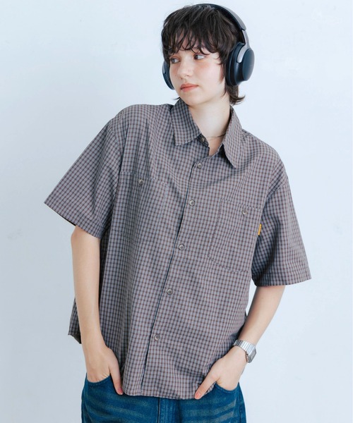 Zooodle シャツ 半袖 Micro Check Short Sleeve Shirt - マイクロ