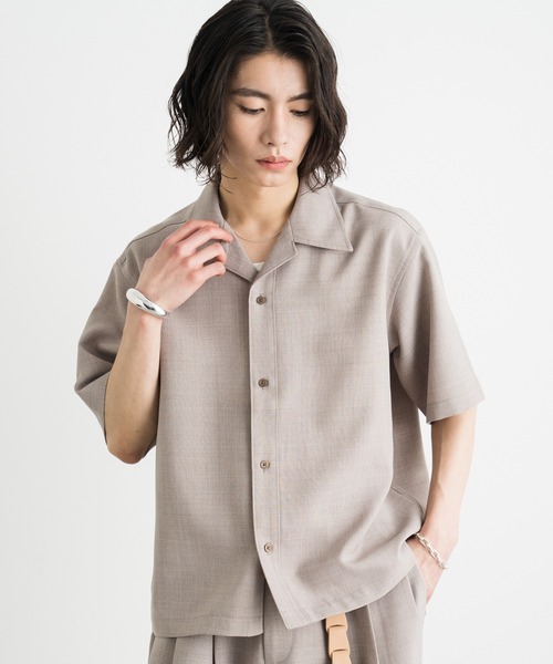 SINSS シャツ 半袖 Loose fit linen touch HS shirt / ルーズフィット
