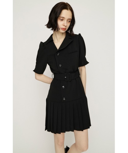 SLY半袖ワンピース SLY（スライ） ワンピース 半袖 ASYMMETRY PLEATS S/OP アシンメトリー