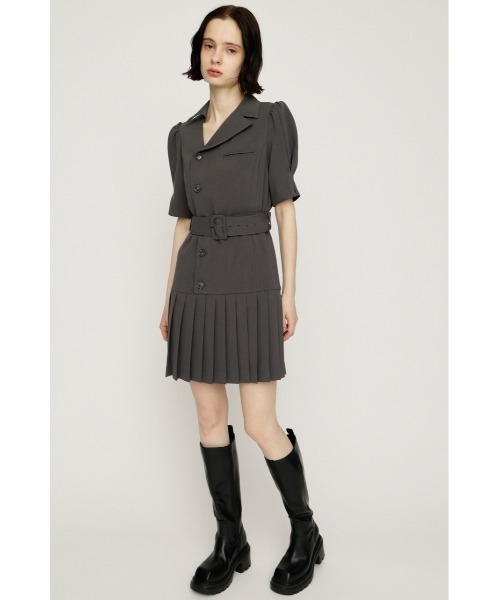 SLY（スライ） ワンピース 半袖 ASYMMETRY PLEATS S/OP アシンメトリー