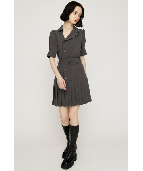 SLY（スライ） ワンピース 半袖 ASYMMETRY PLEATS S/OP アシンメトリー