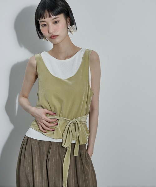 THE Yon 2WAYシアーベロアカシュクールトップス レディース : ZOZOTOWN