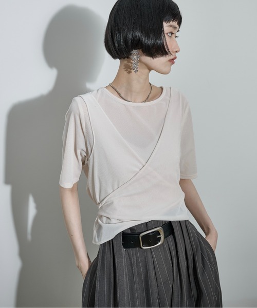 THE Yon 2WAYシアーベロアカシュクールトップス レディース : ZOZOTOWN