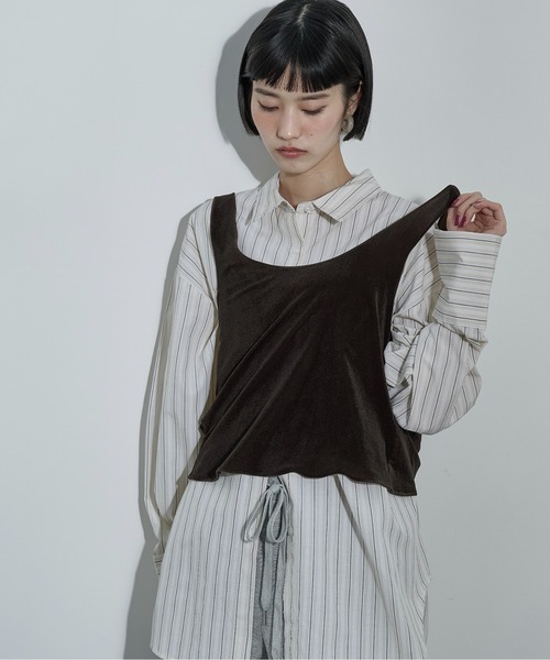 THE Yon 2WAYシアーベロアカシュクールトップス レディース : ZOZOTOWN