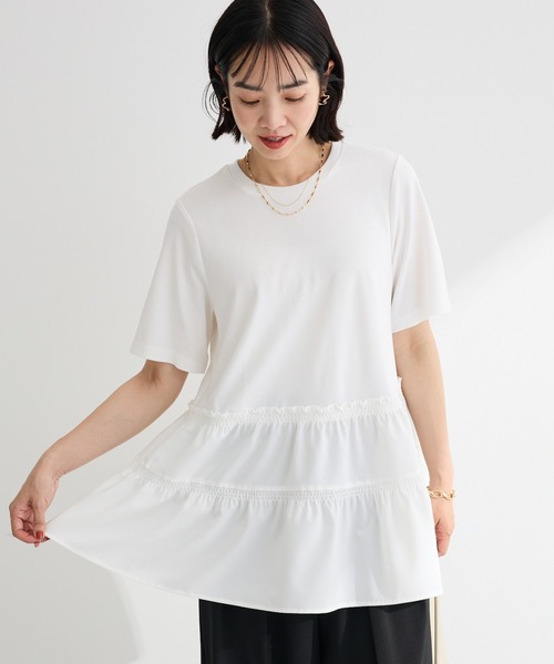 Green Parks（グリーンパークス） tシャツ 半袖 裾ドッキングプル