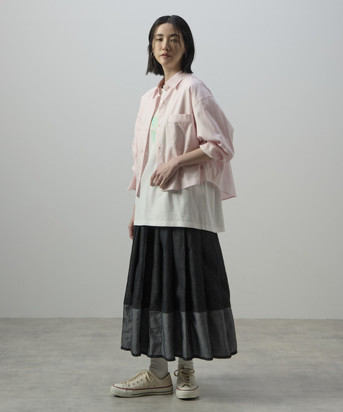 CONVERSE TOKYO ロング スカート LIGHT DENIM PLEATED SKIRT
