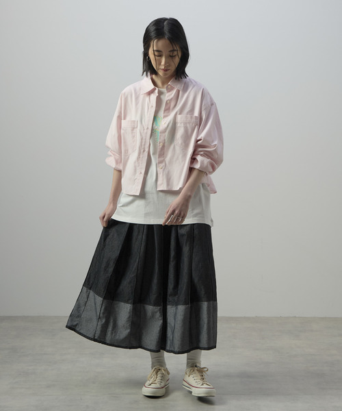 CONVERSE TOKYO デニムロングスカート CONVERSE TOKYO ロング スカート LIGHT DENIM PLEATED SKIRT
