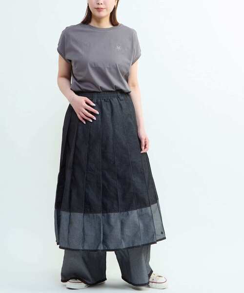 CONVERSE TOKYO ロング スカート LIGHT DENIM PLEATED SKIRT