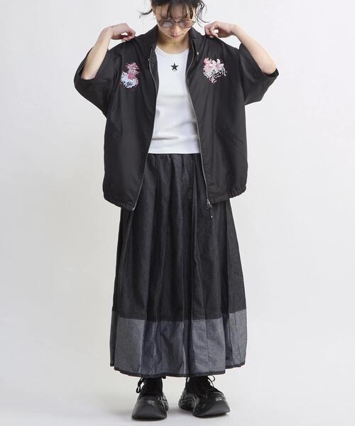 CONVERSE TOKYO ロング スカート LIGHT DENIM PLEATED SKIRT