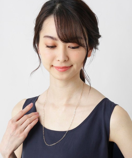COCOSHNIK ロングネックレス 90cm COCOSHNIK ココシュニック カットボールロングネックレス 90cm