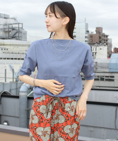 新品　ORCIVAL オーシバル　40/2 ボートネックハーフスリーブ　ソリッド ORCIVAL/オーシバル 40/2 ボートネックハーフスリーブ ソリッド