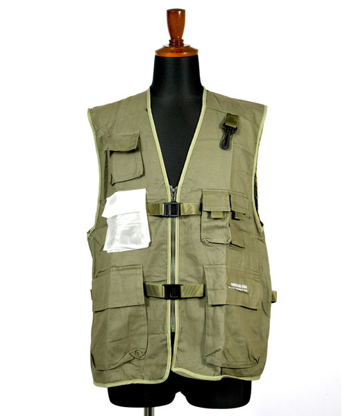 ベスト ジレ 「FVLMEN」6pocket zip logo big vest/6ポケット