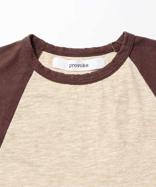 tシャツ PROVOKE/プロヴォーク ラグランノースリーブTシャツ レディース セール】△PROVOKE/プロヴォーク ラグランノースリーブTシャツ