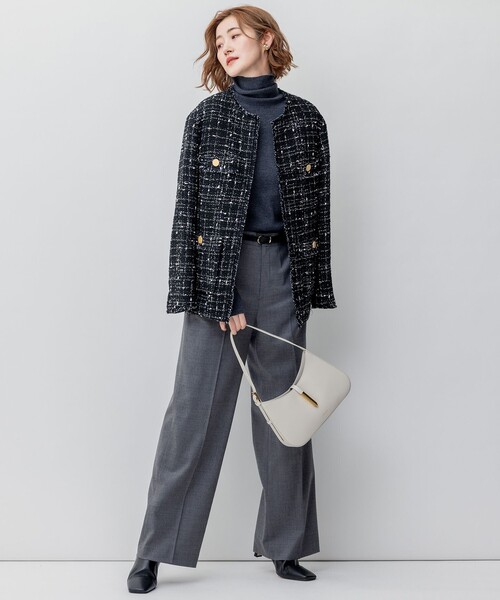 パンツ 「滝沢眞規子さん着用」クリアウールサキソニー ワイドパンツ