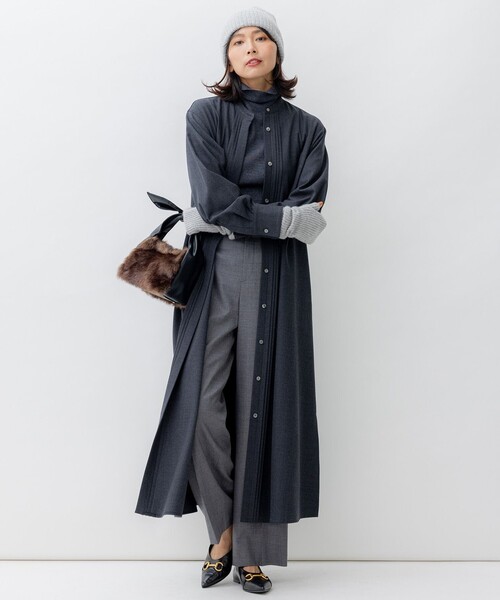 パンツ 「滝沢眞規子さん着用」クリアウールサキソニー ワイドパンツ