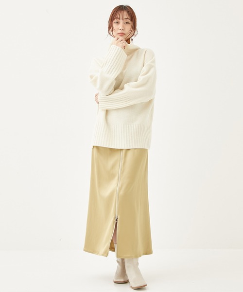 「ほぼ新品」パブリックトウキョウ　ロングスカート PUBLIC TOKYO スカート ハイウエストシャイニーロングスカート