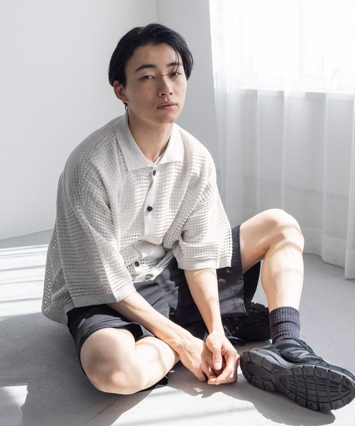 トップス chan0518 LOWRYS FARM セーター ニット メッシュニットシャツカーディガン