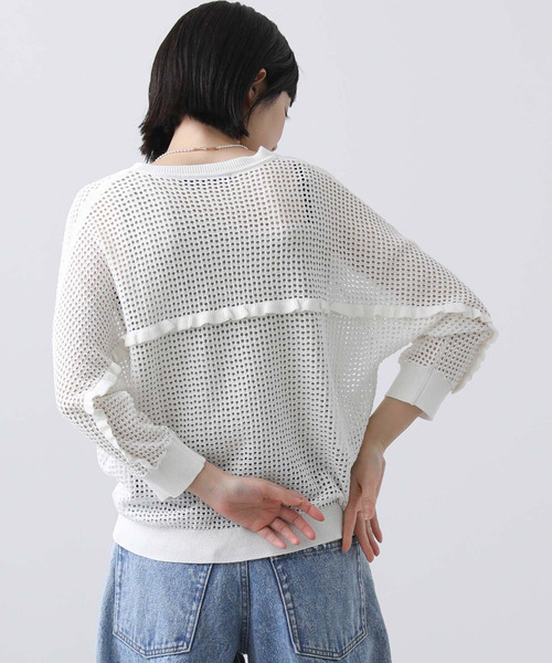 Gready Brilliant カーディガン CメッシュドルマンVネック