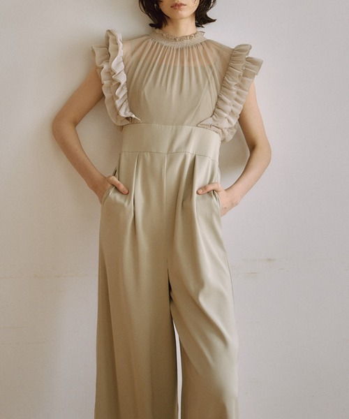 新品✨パンツドレス Frilled highwaist wide pants M LE'RURE パンツドレス Frilled highwaist wide pants : ZOZOTOWN Yahoo